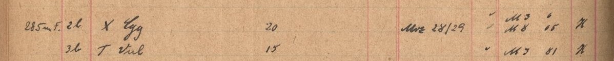 Plattenverzeichnis Eintragk0285