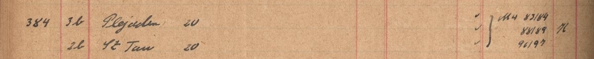 Plattenverzeichnis Eintragk0384