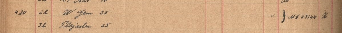 Plattenverzeichnis Eintragk0420