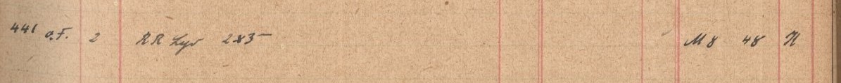 Plattenverzeichnis Eintragk0441