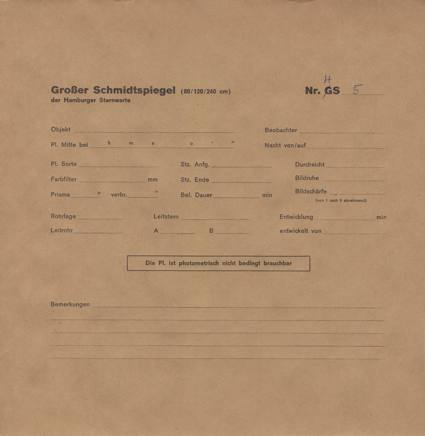 Plattenhuelle HS00005