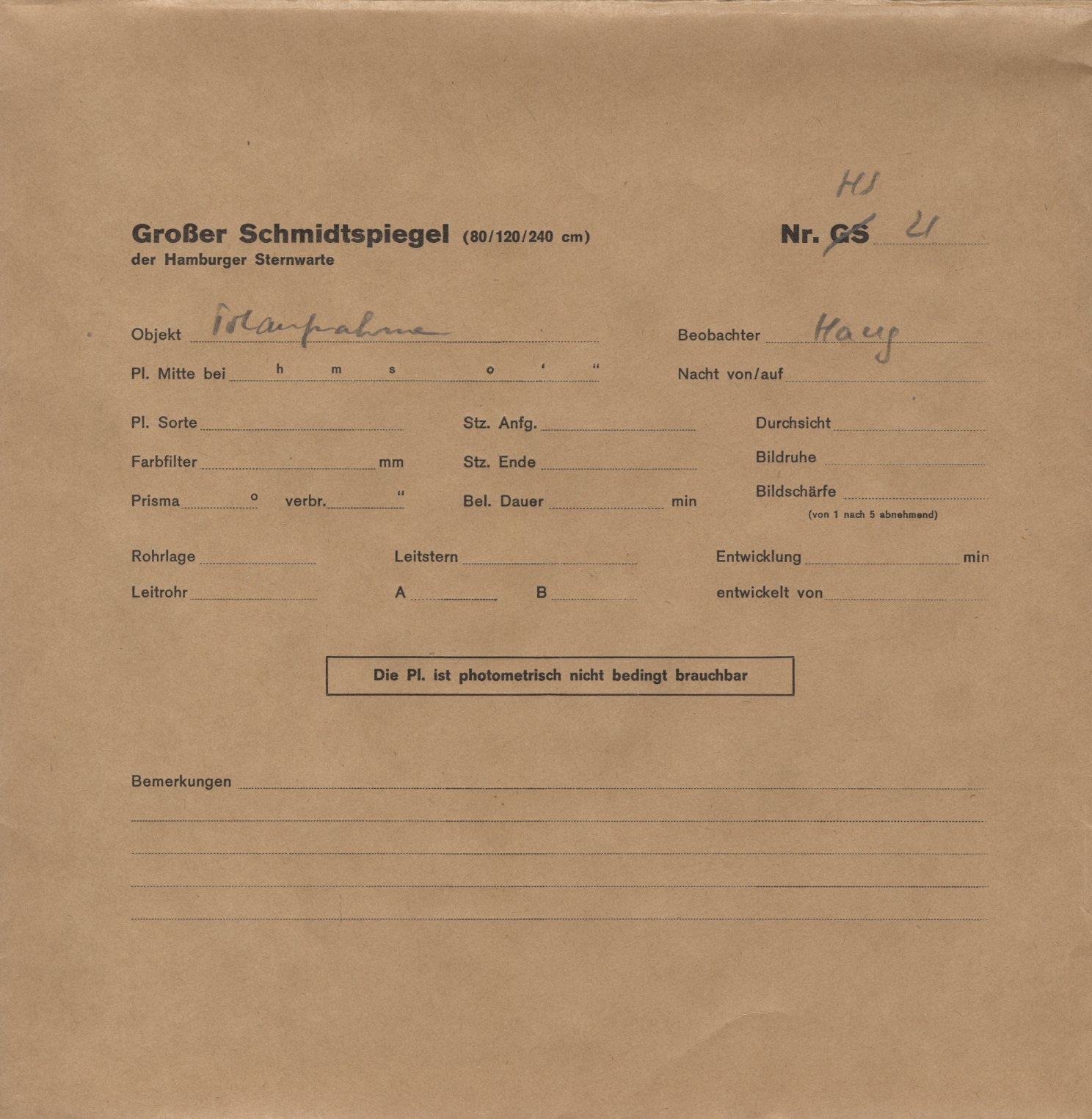 Plattenhuelle HS00021