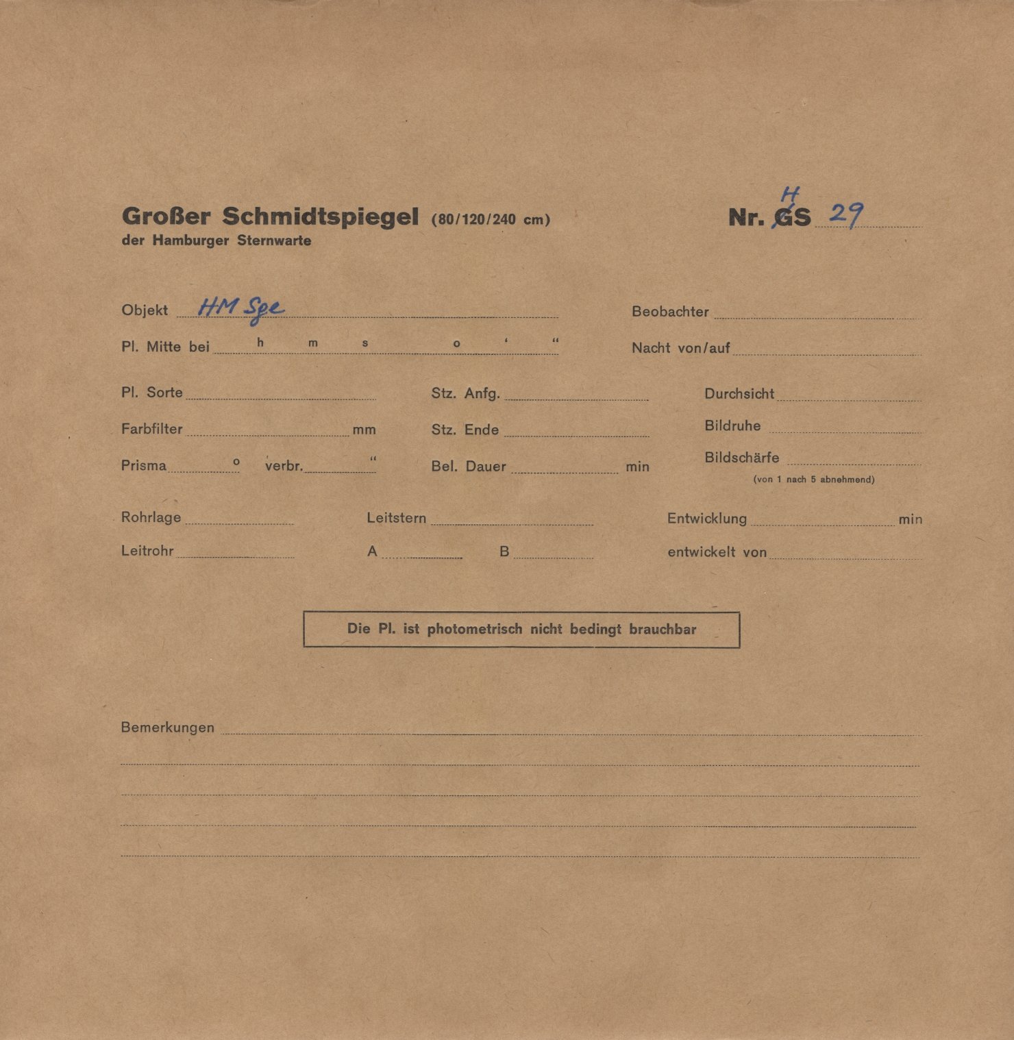 Plattenhuelle HS00029