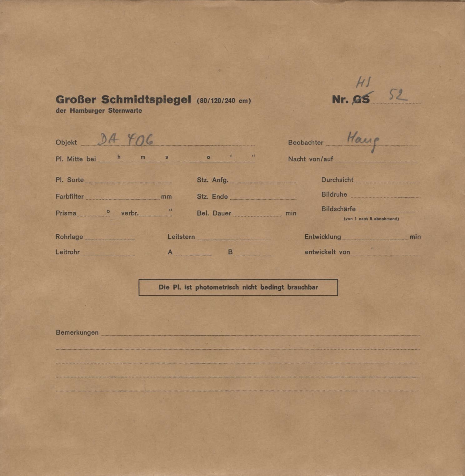 Plattenhuelle HS00052
