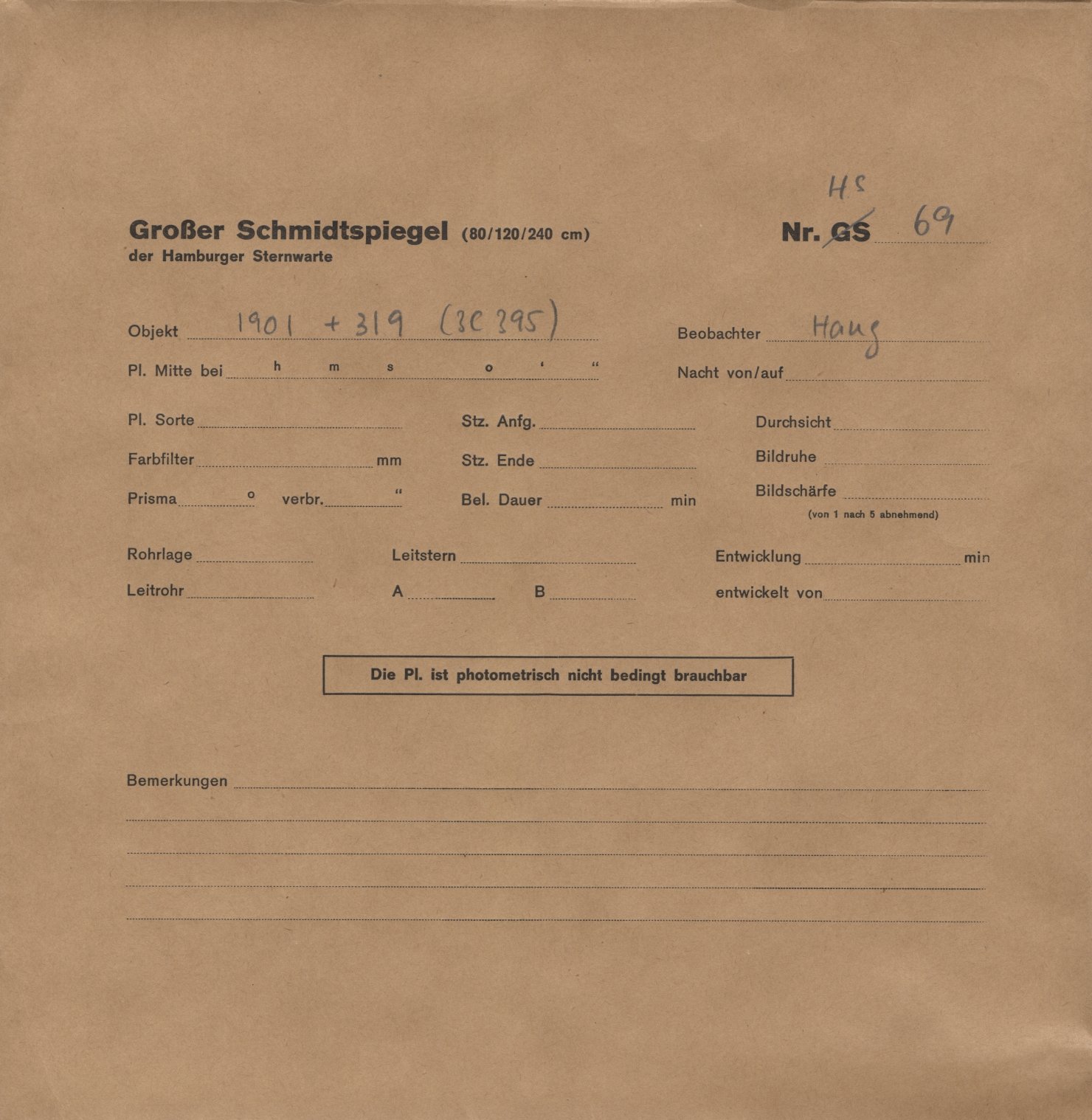 Plattenhuelle HS00069