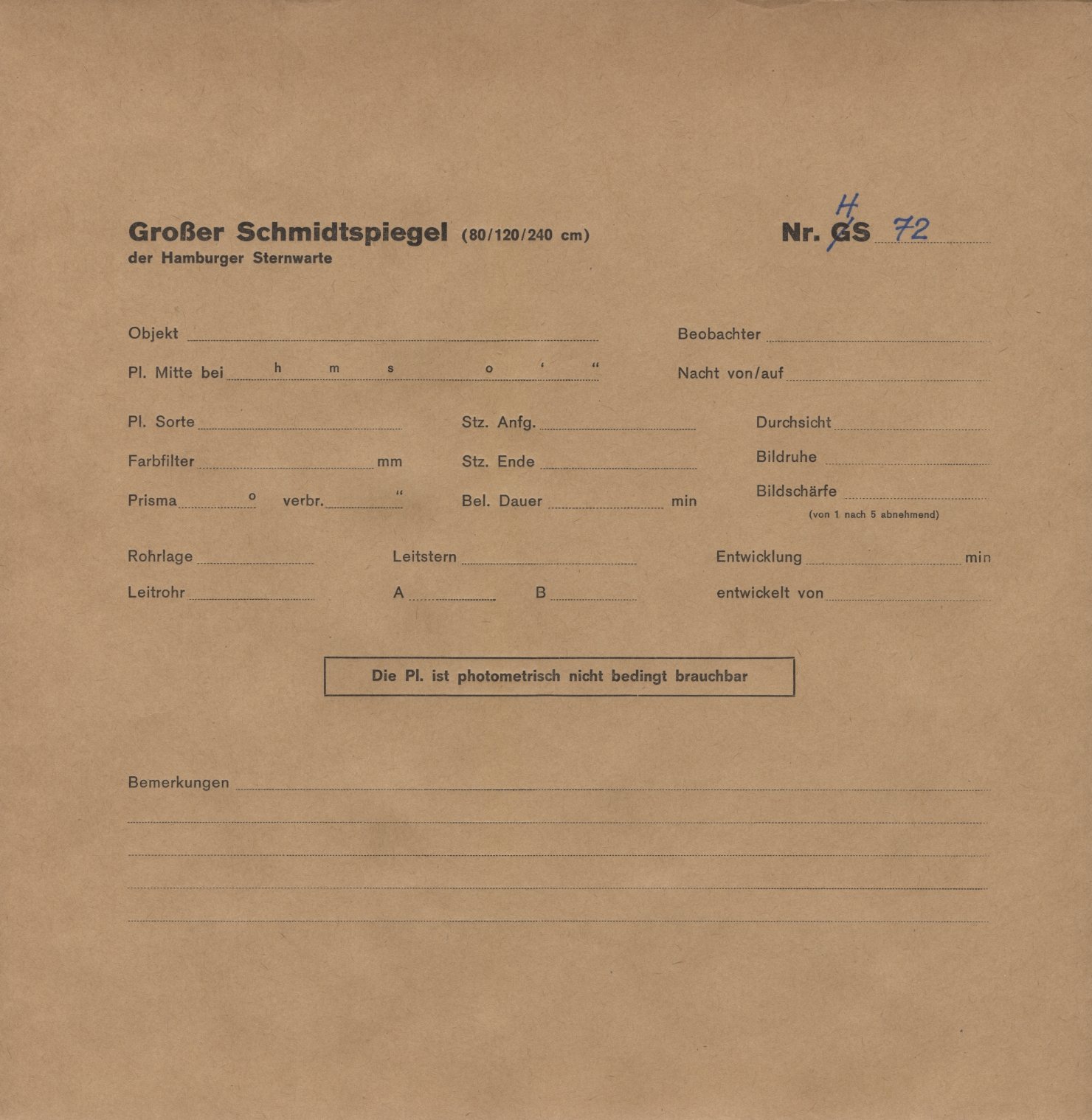 Plattenhuelle HS00072