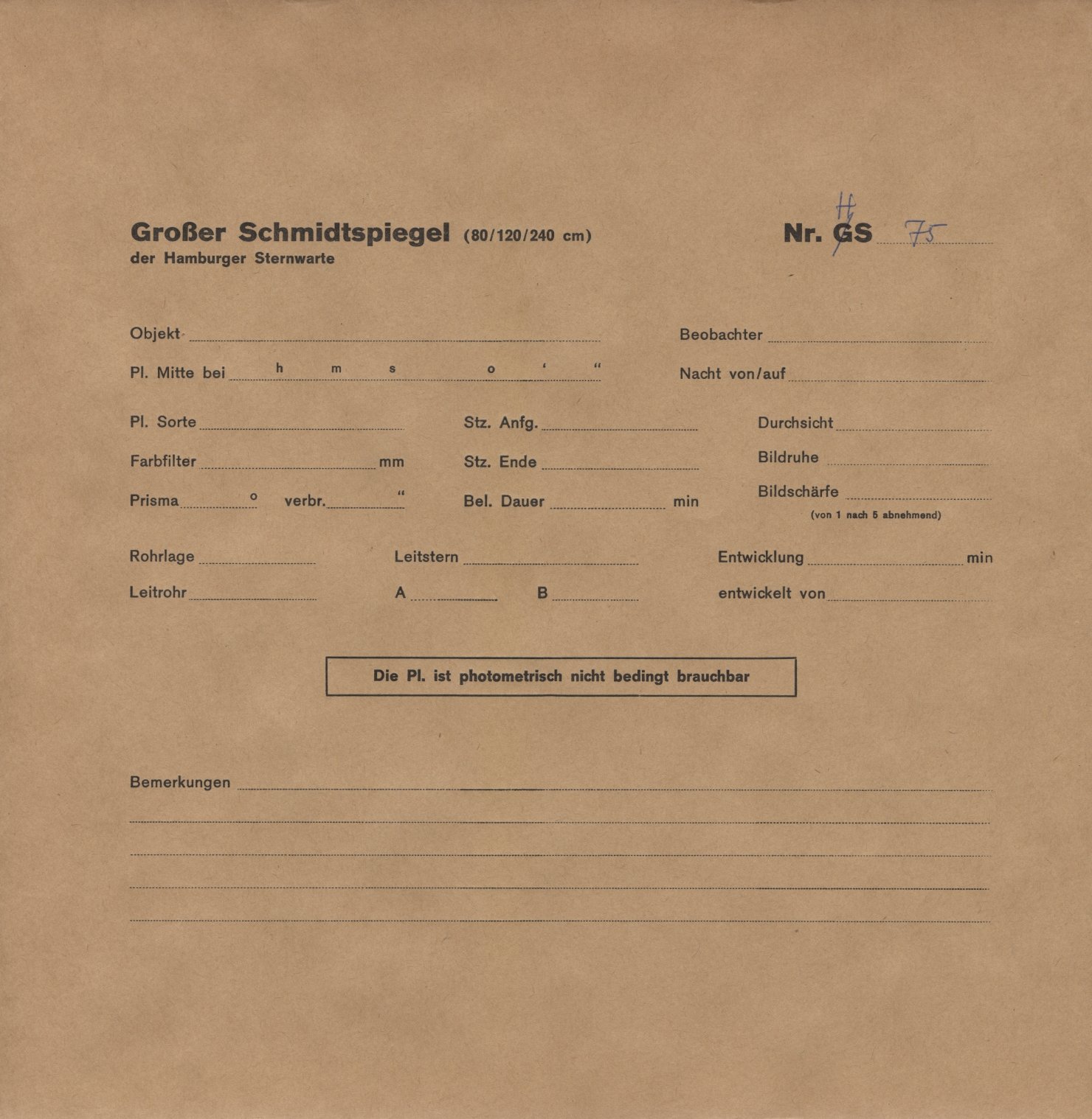 Plattenhuelle HS00075