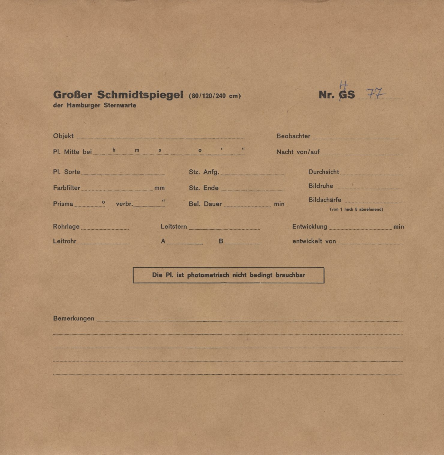 Plattenhuelle HS00077