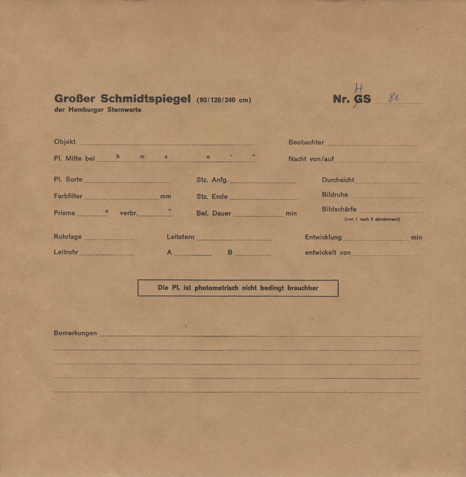 Plattenhuelle HS00081