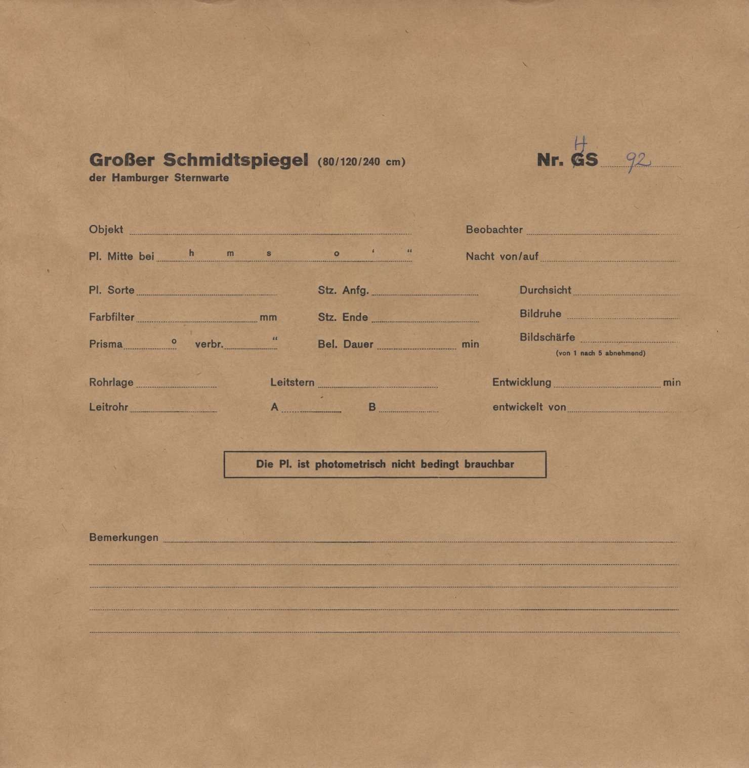 Plattenhuelle HS00092