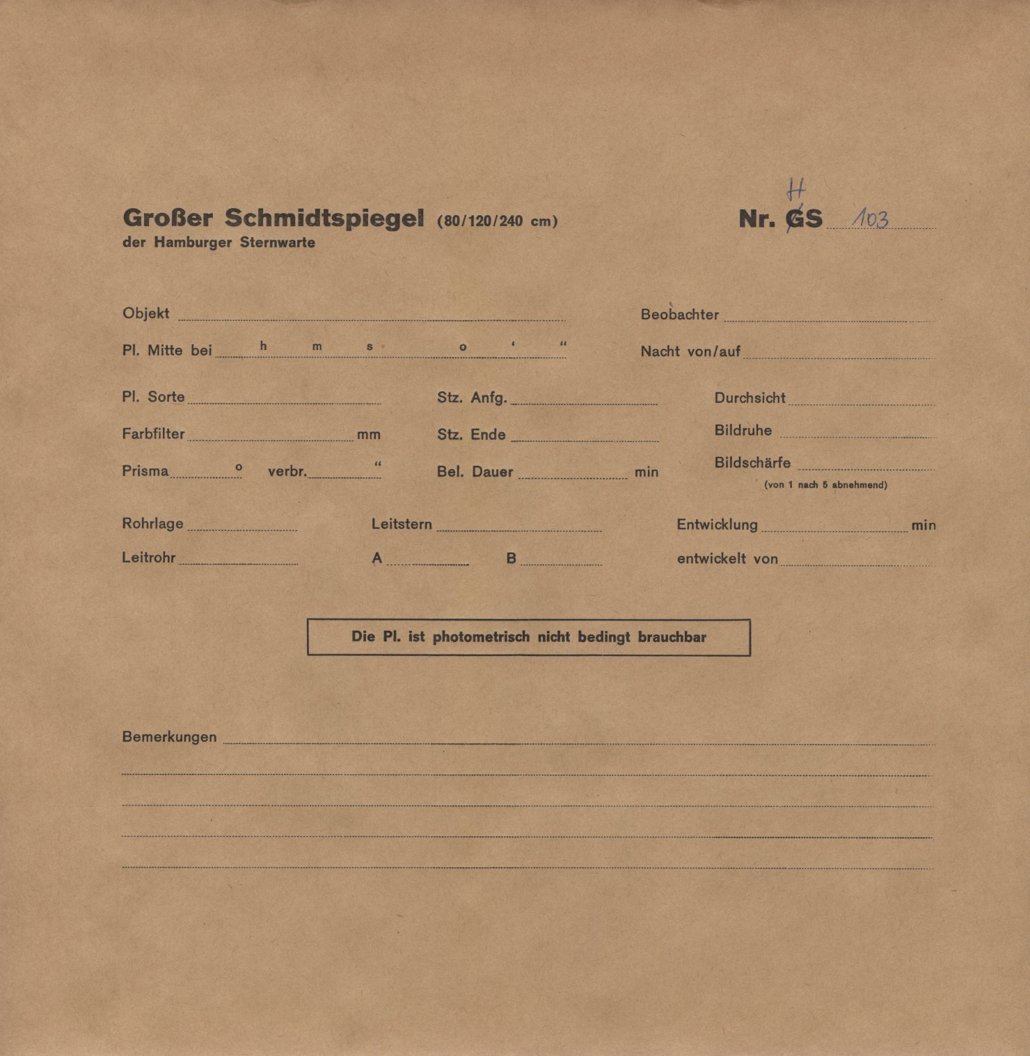 Plattenhuelle HS00103