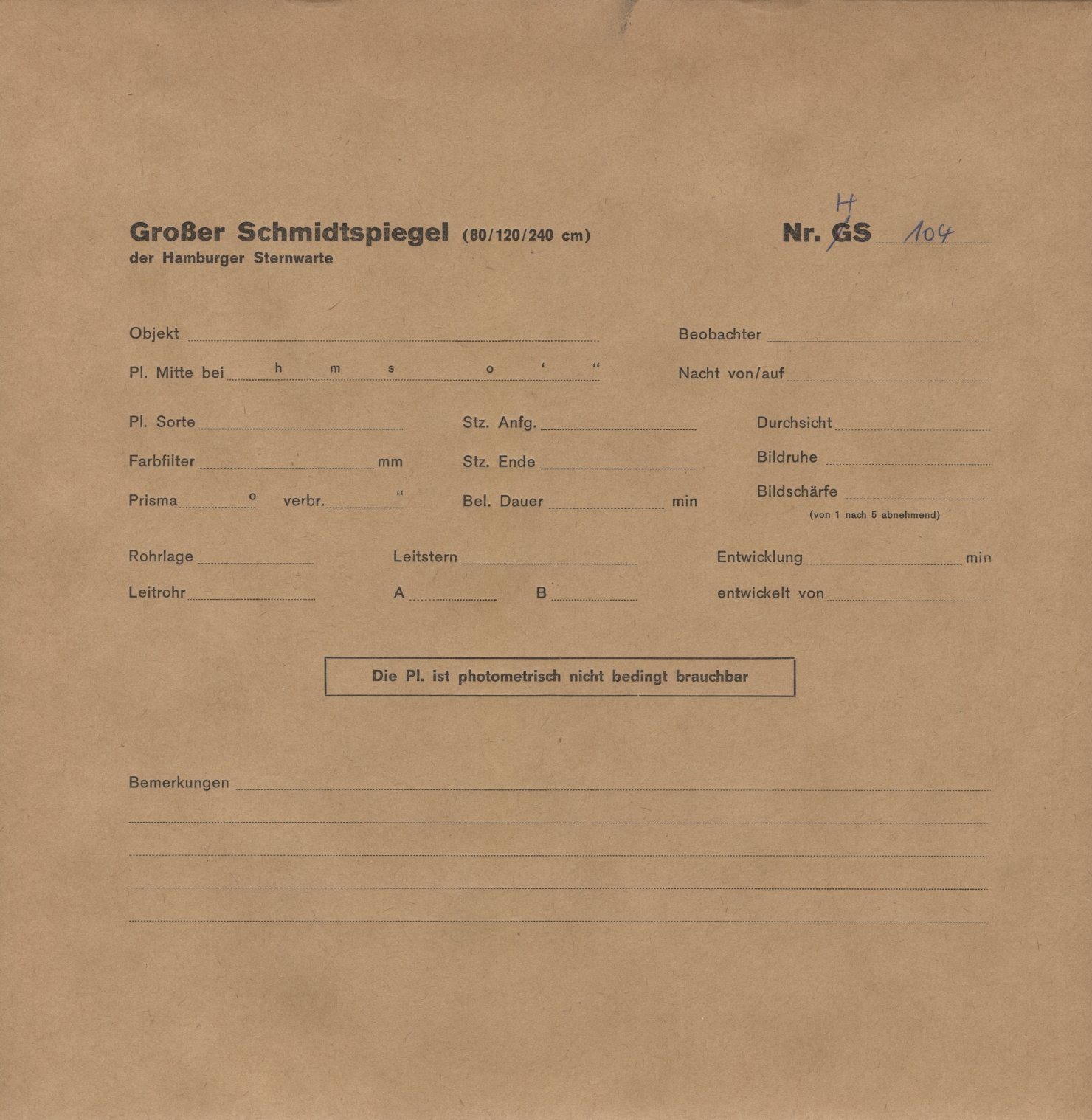 Plattenhuelle HS00104