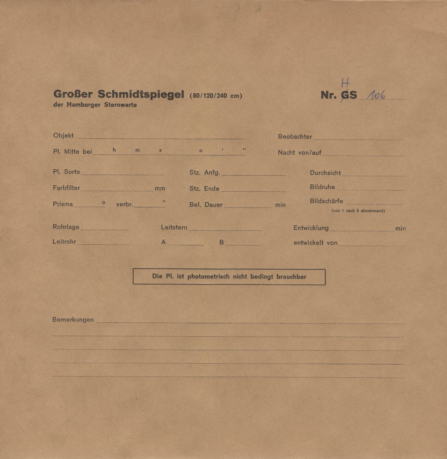 Plattenhuelle HS00106