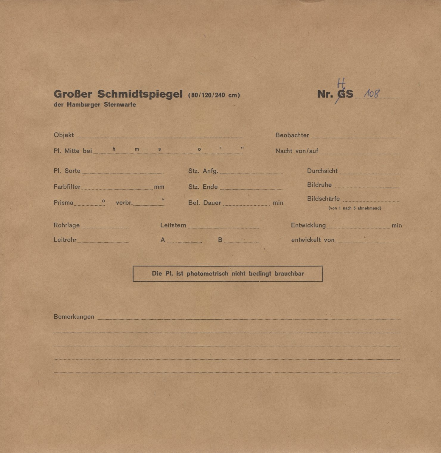 Plattenhuelle HS00108