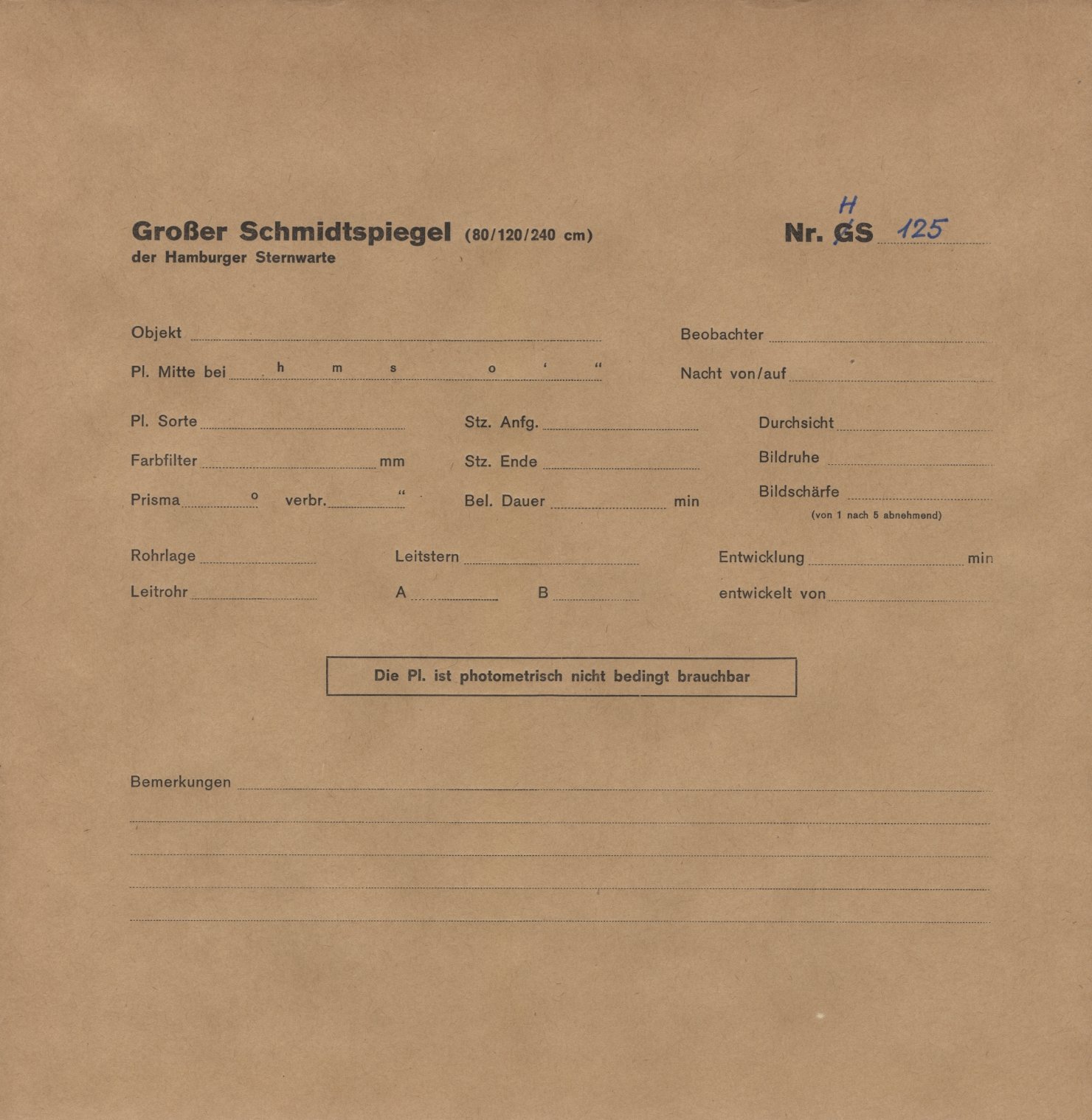 Plattenhuelle HS00125