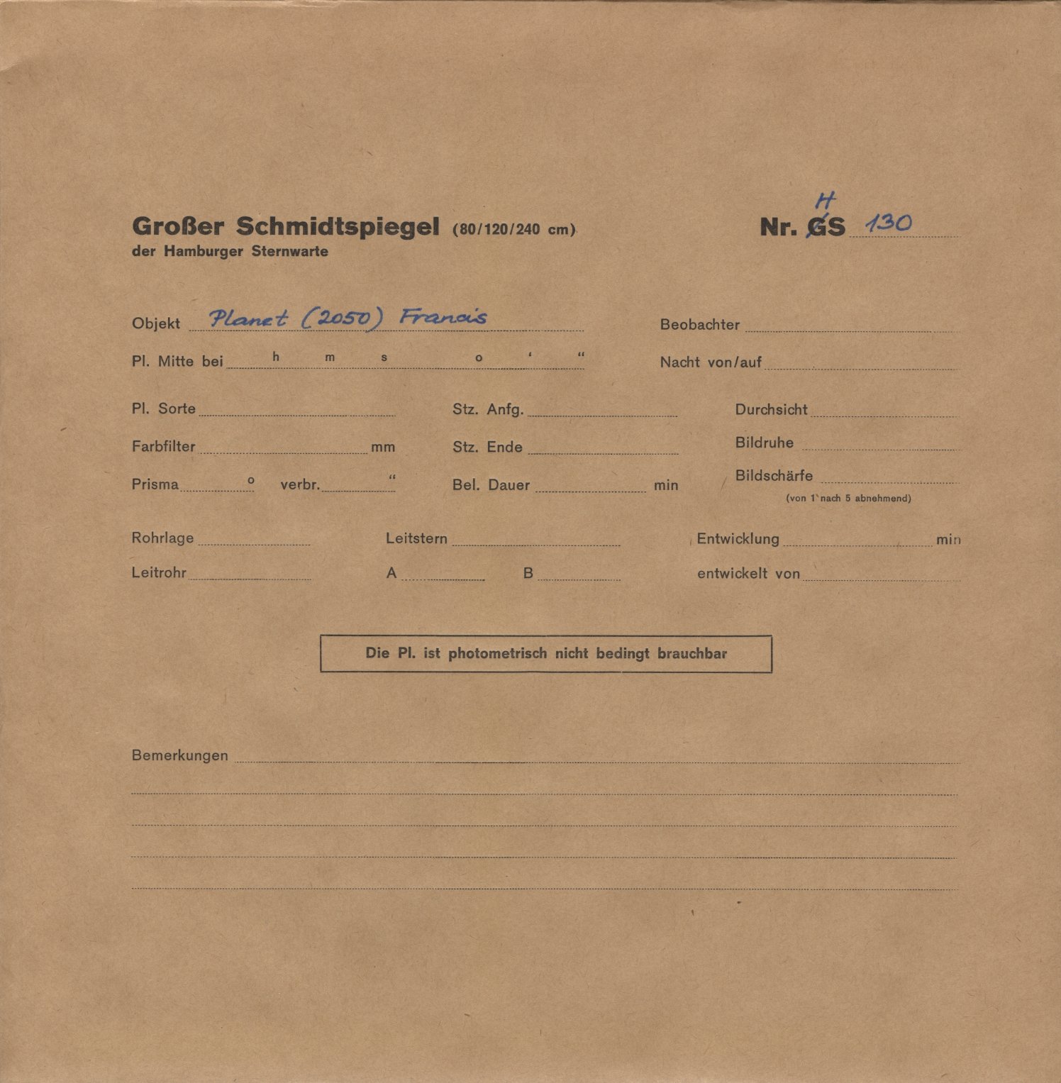 Plattenhuelle HS00130