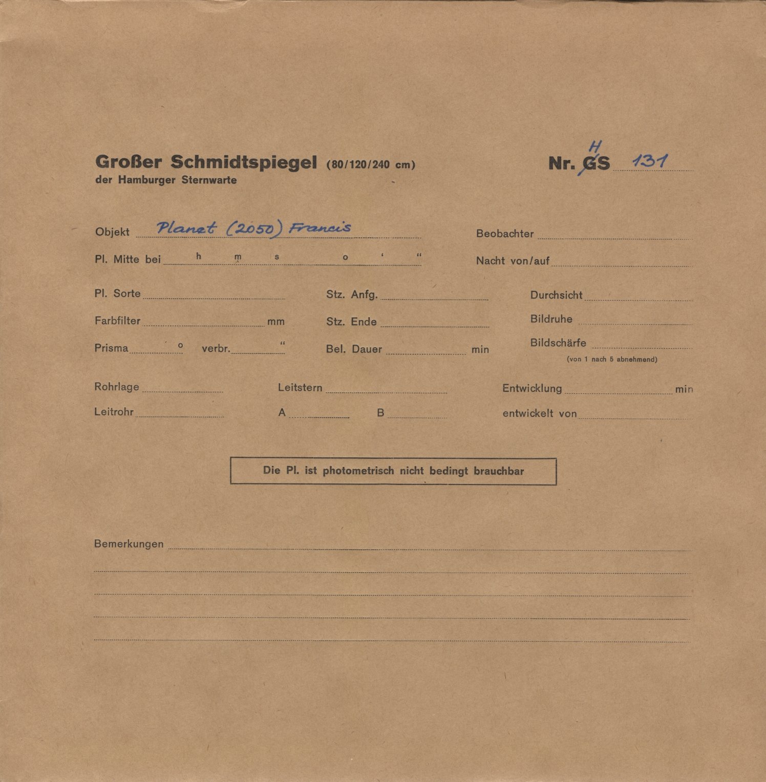 Plattenhuelle HS00131