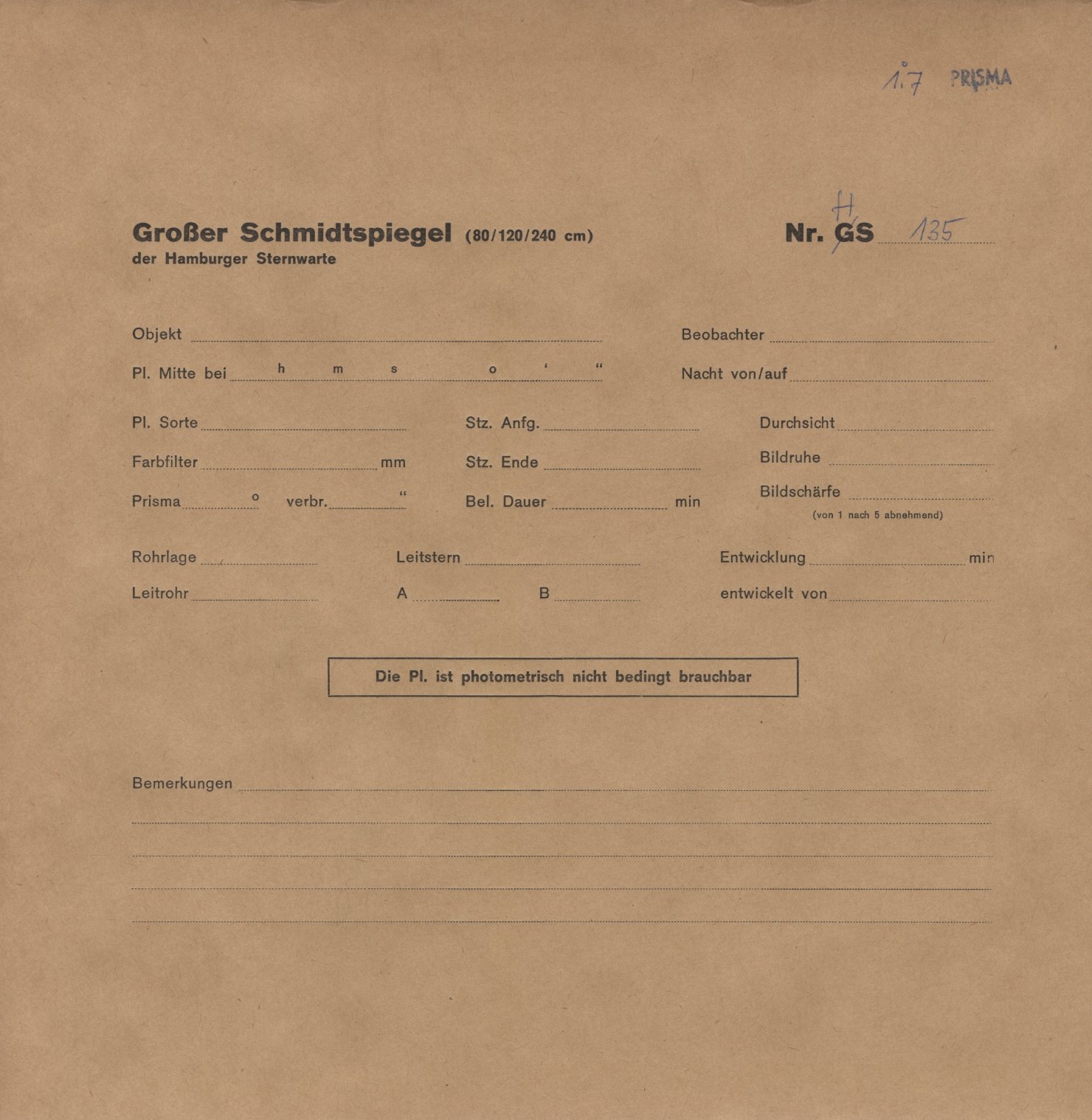 Plattenhuelle HS00135