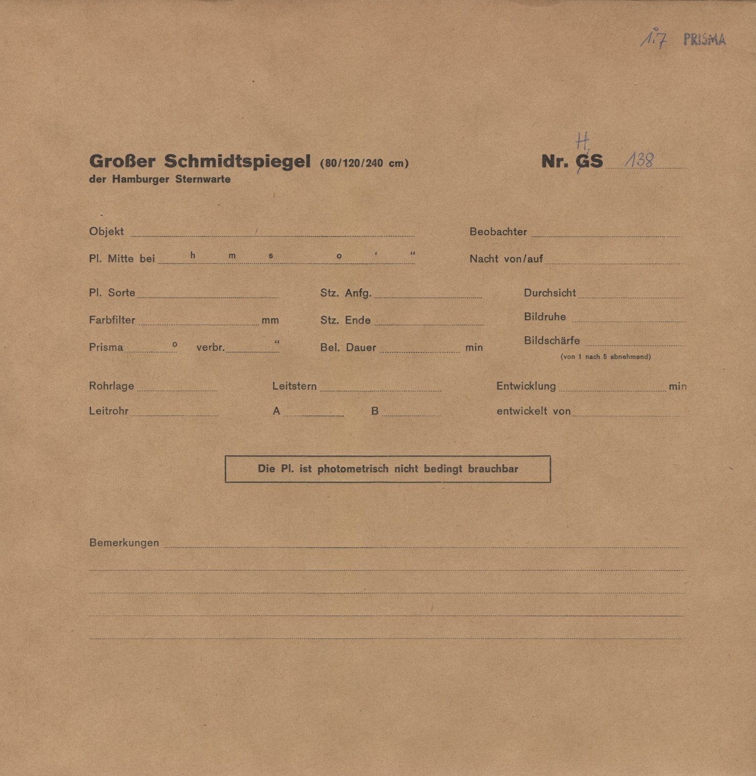Plattenhuelle HS00138