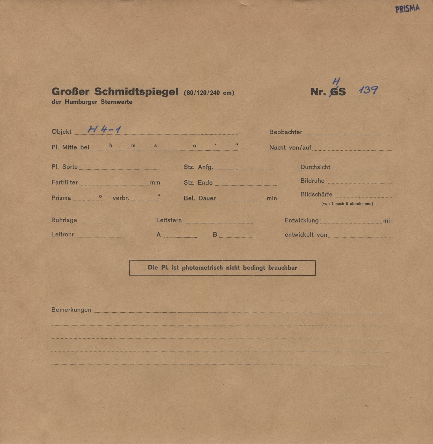 Plattenhuelle HS00139