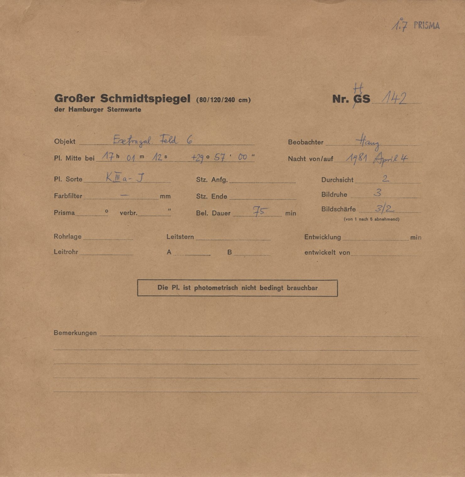Plattenhuelle HS00142