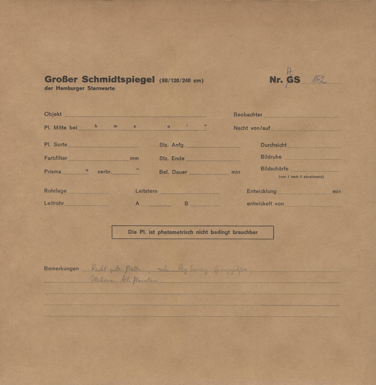 Plattenhuelle HS00152