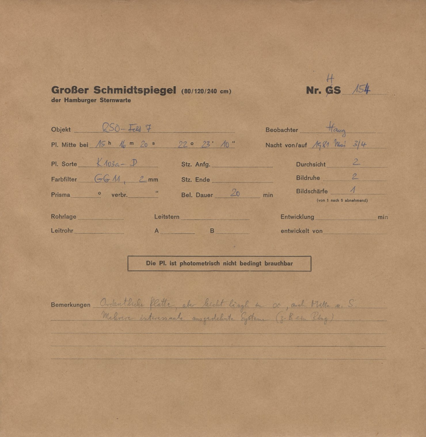 Plattenhuelle HS00154