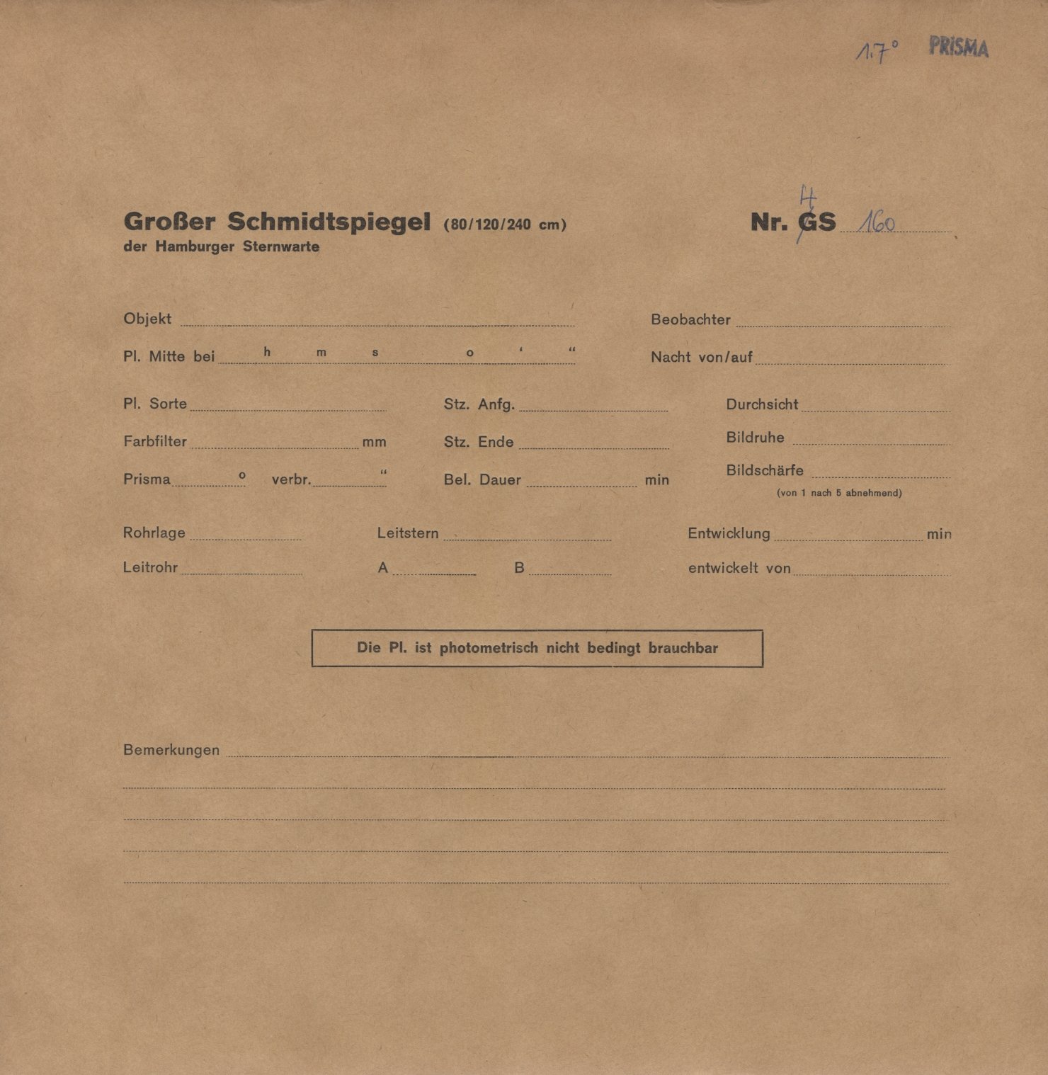 Plattenhuelle HS00160