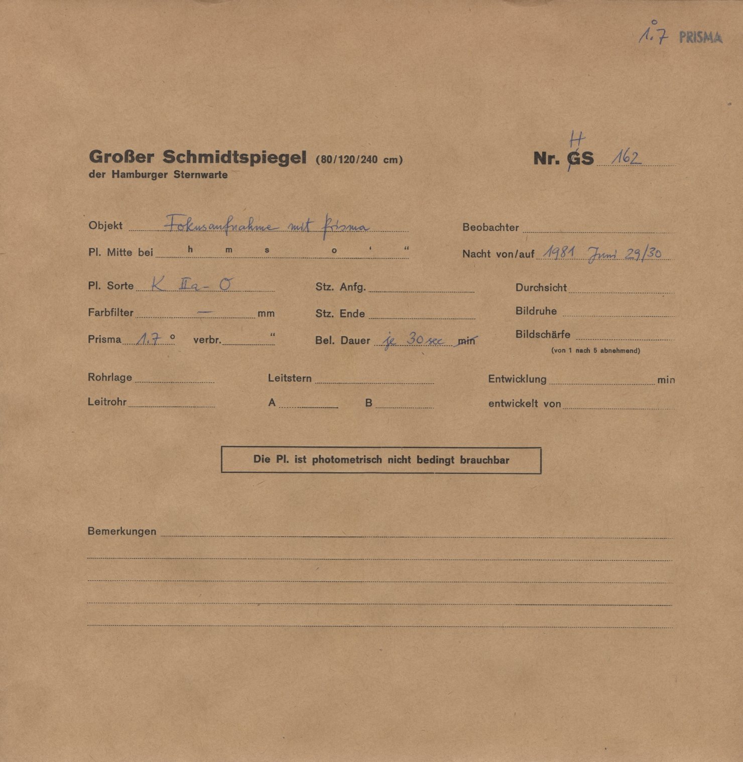 Plattenhuelle HS00162