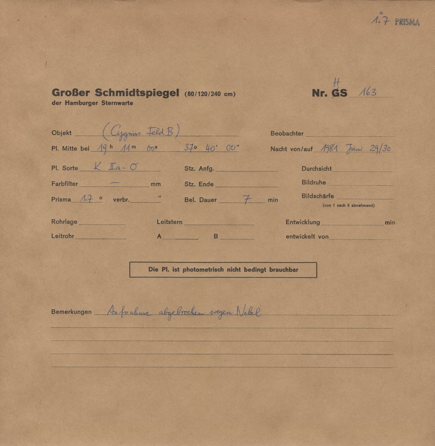 Plattenhuelle HS00163