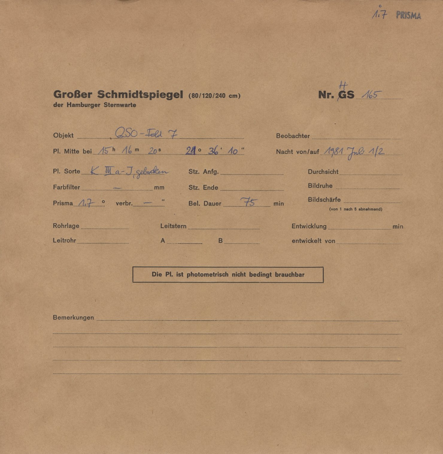 Plattenhuelle HS00165