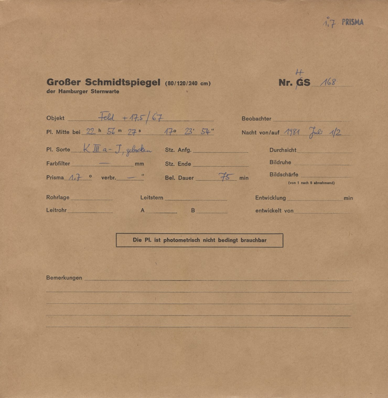 Plattenhuelle HS00168