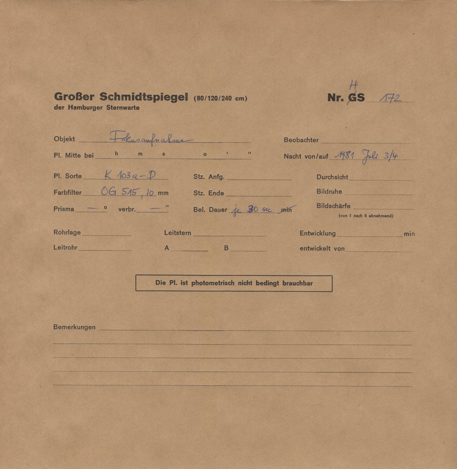 Plattenhuelle HS00172