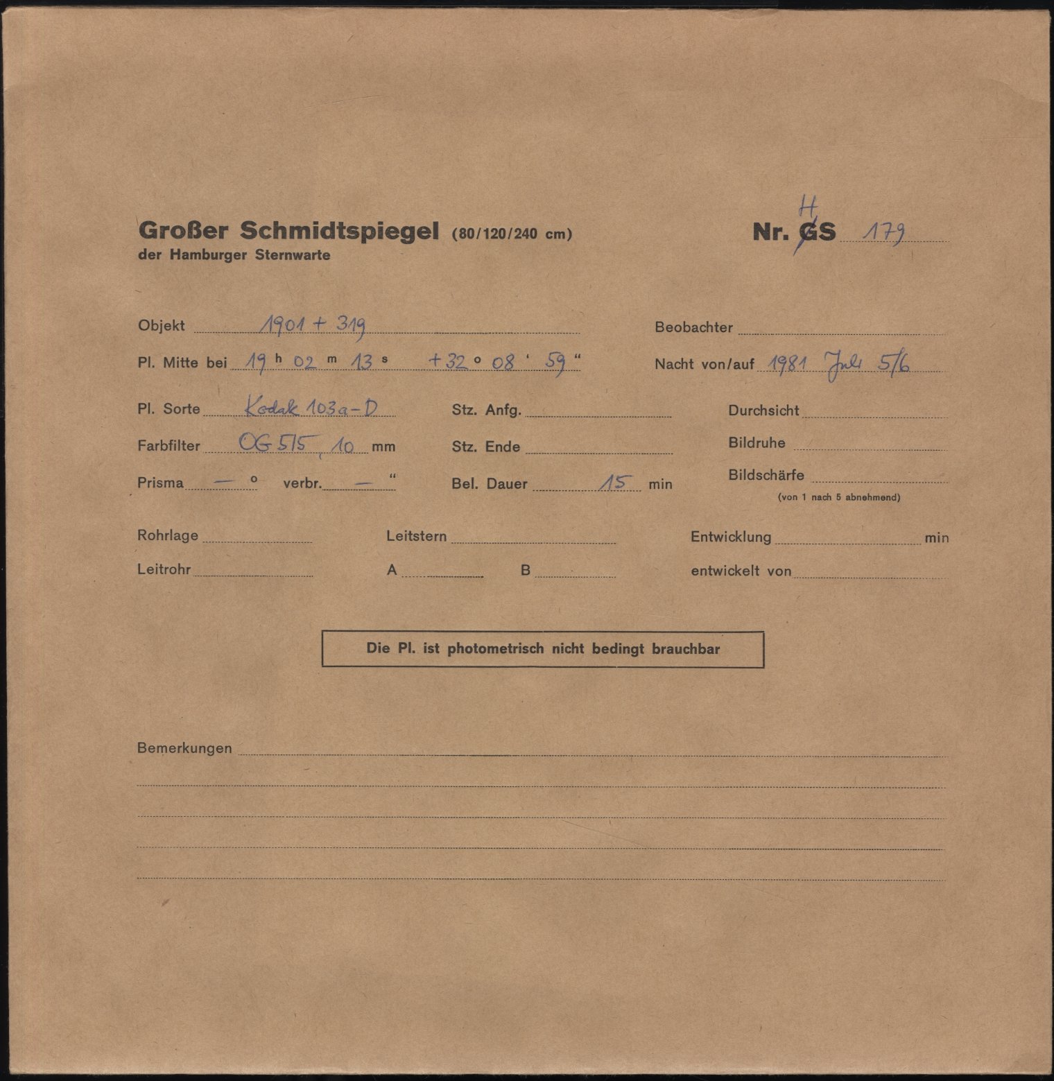 Plattenhuelle HS00179