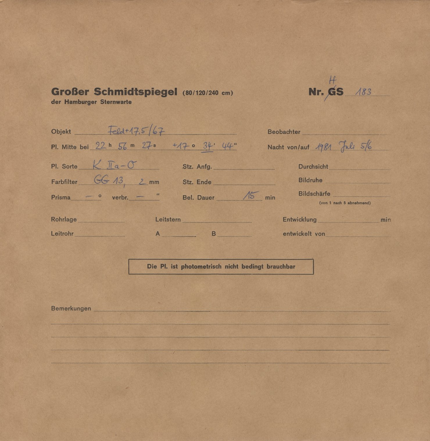 Plattenhuelle HS00183