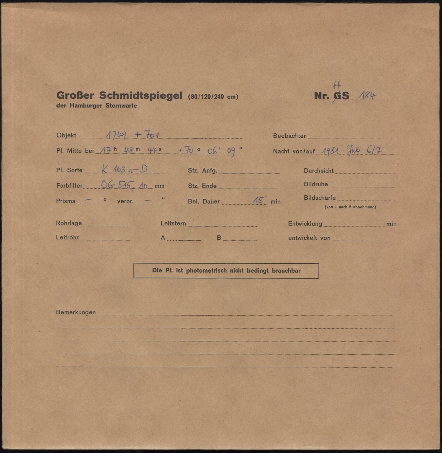 Plattenhuelle HS00184