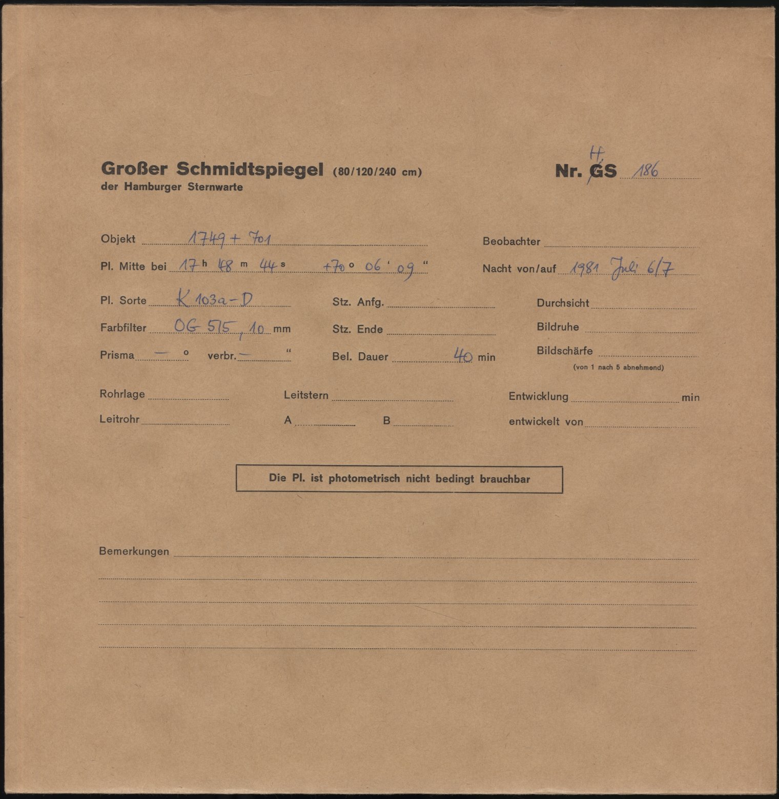Plattenhuelle HS00186