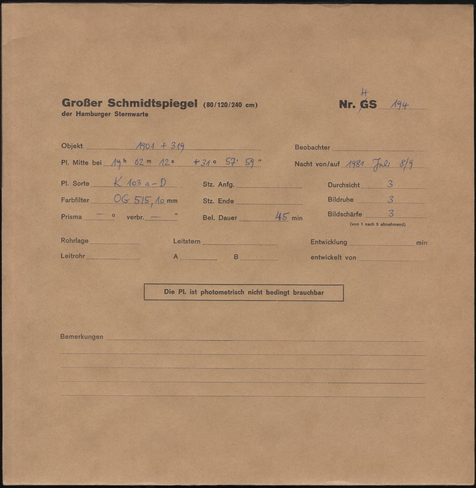 Plattenhuelle HS00194