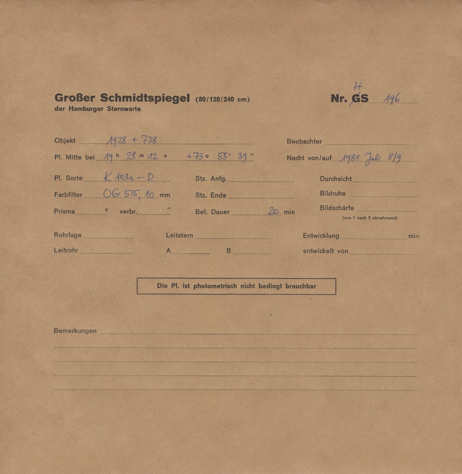 Plattenhuelle HS00196