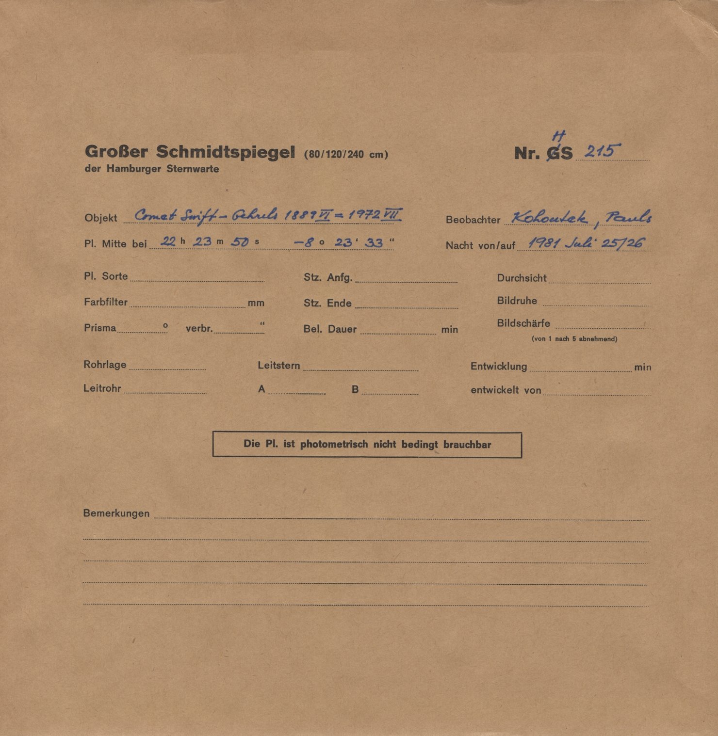 Plattenhuelle HS00215