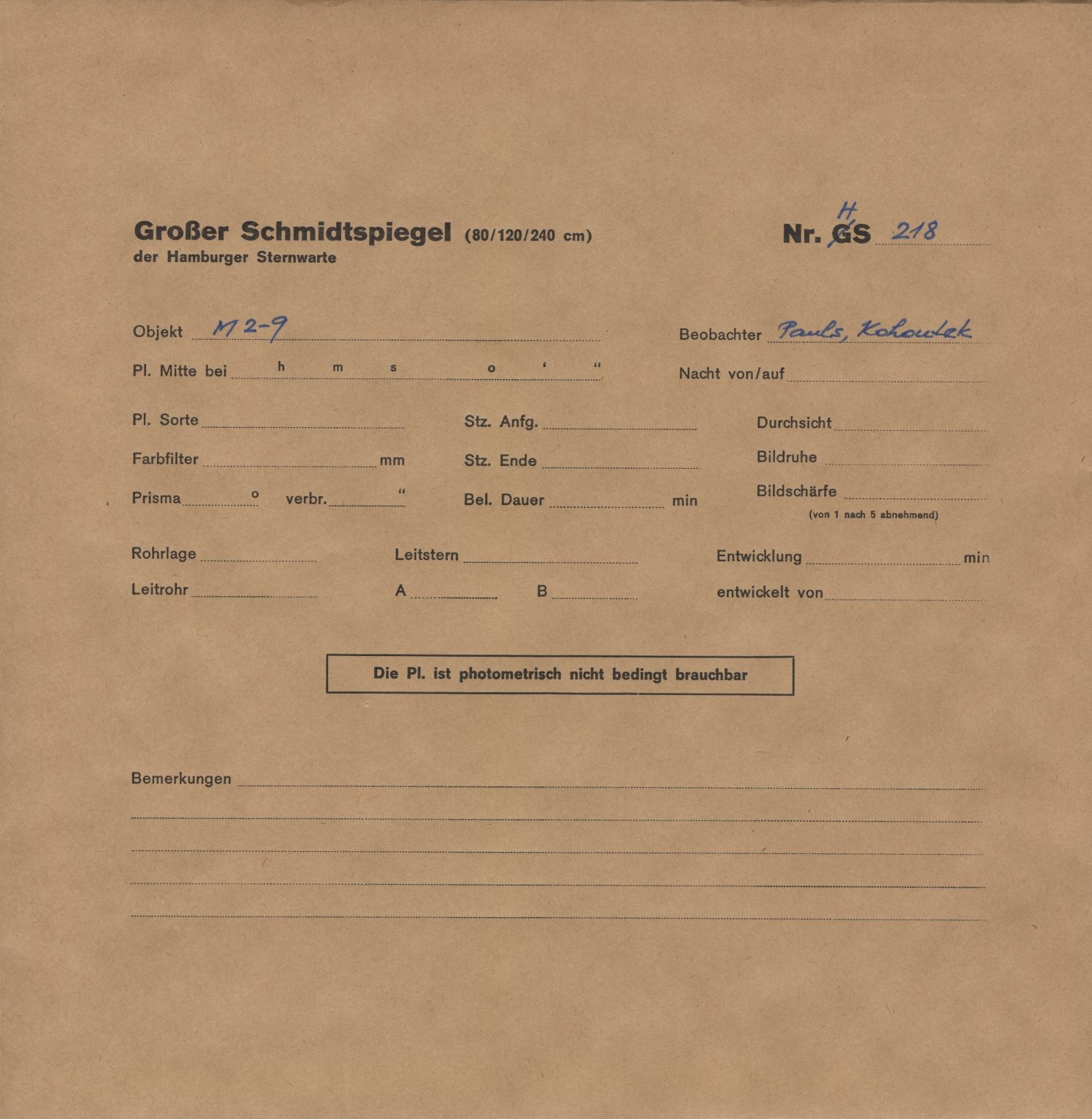Plattenhuelle HS00218