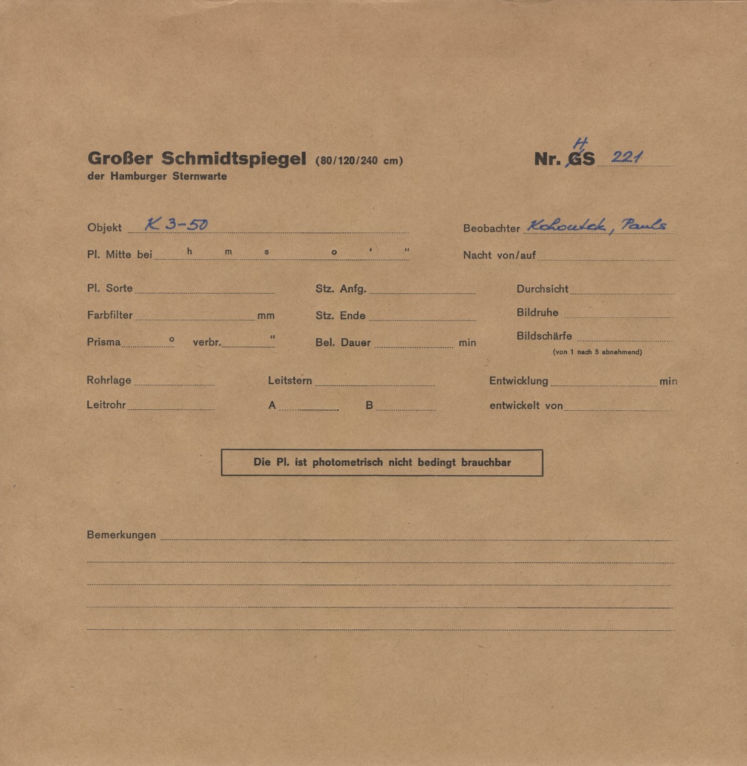 Plattenhuelle HS00221