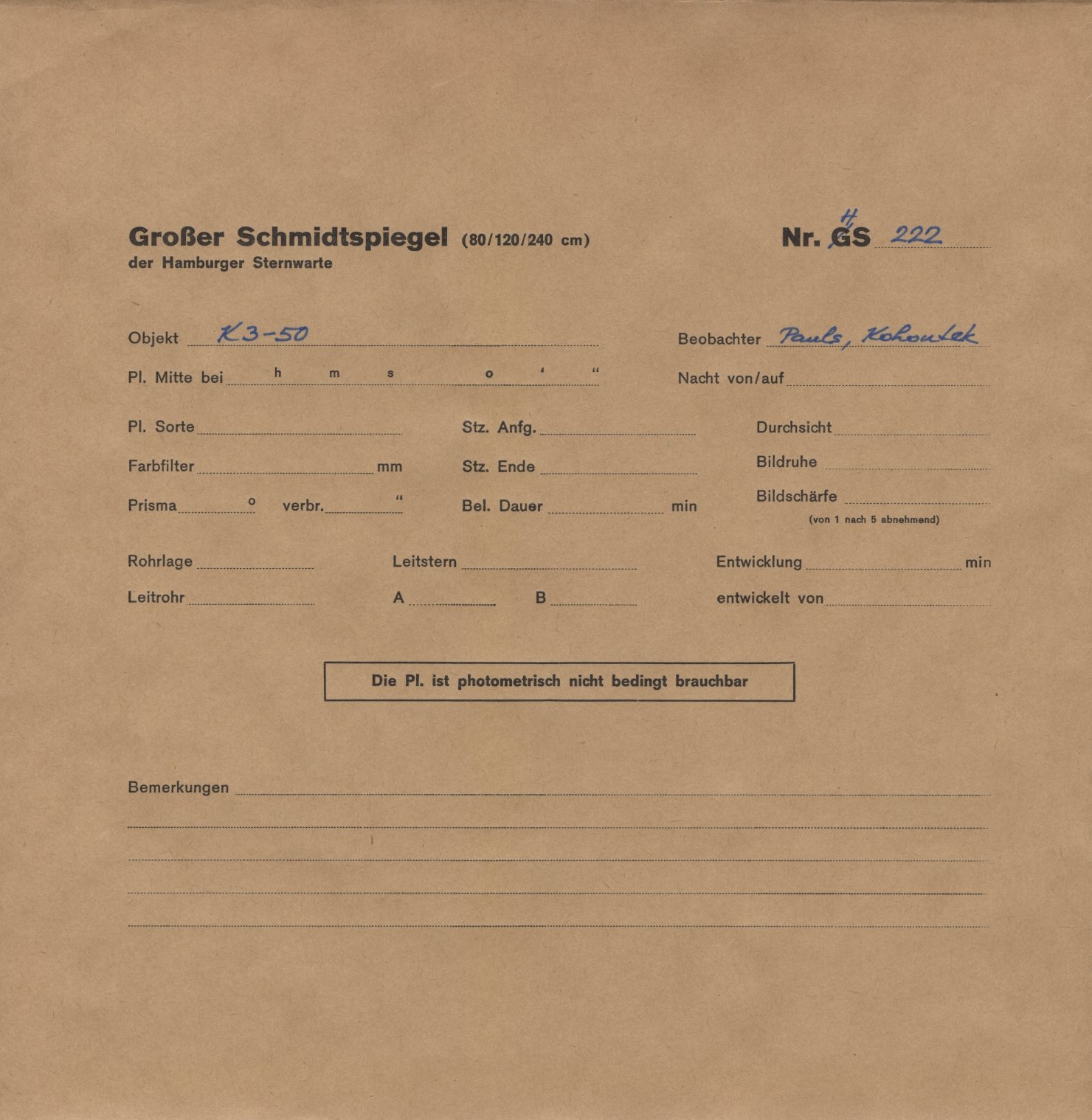 Plattenhuelle HS00222
