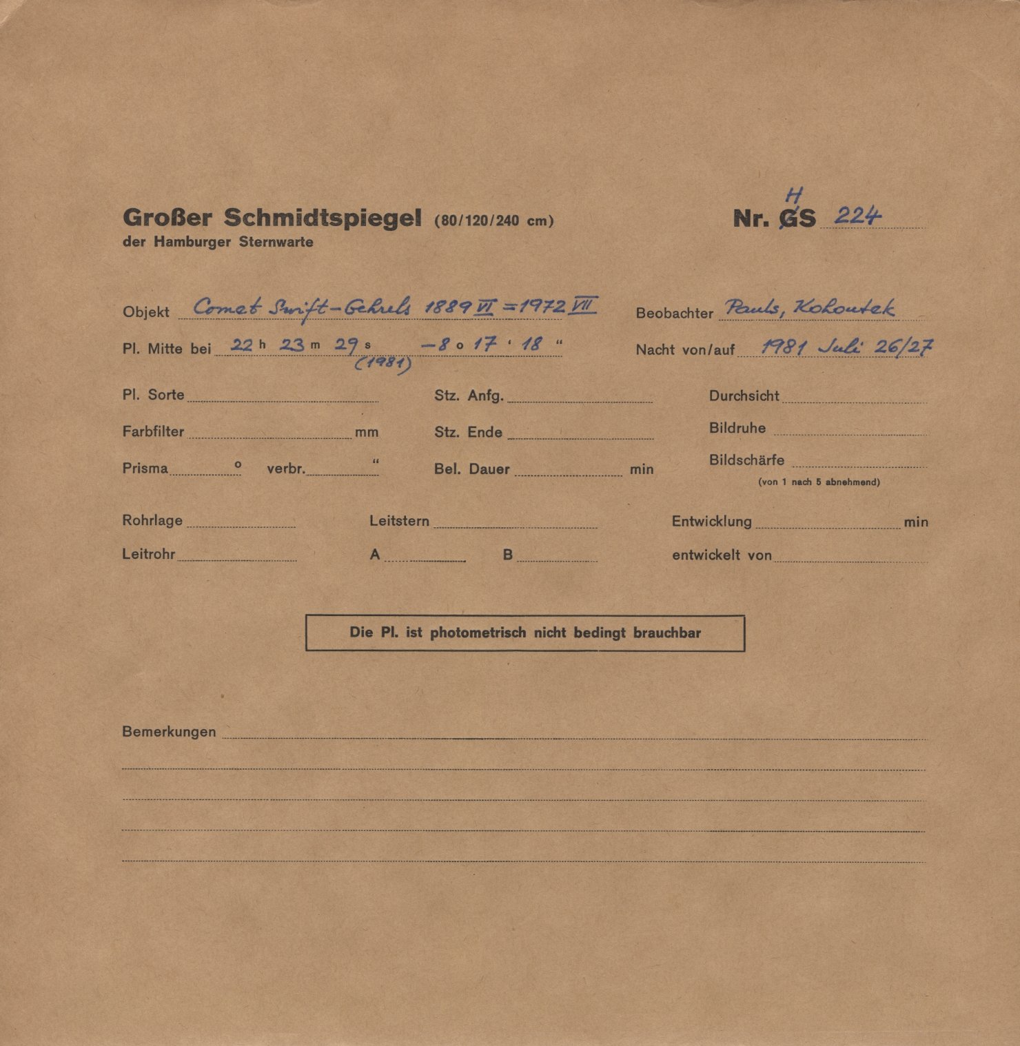 Plattenhuelle HS00224