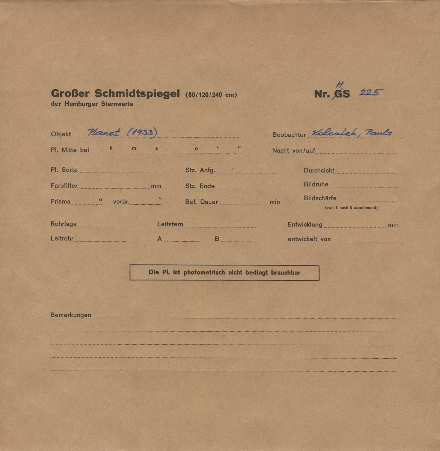 Plattenhuelle HS00225