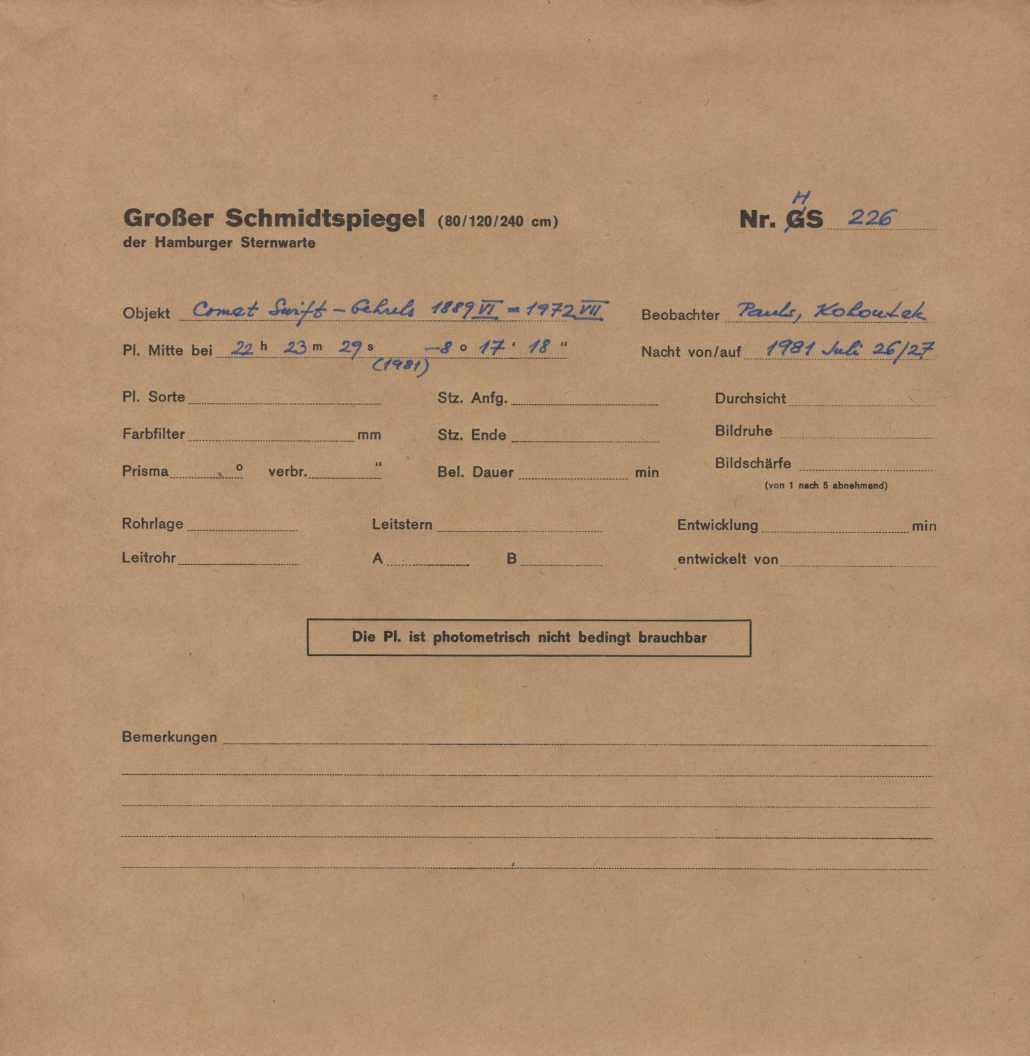 Plattenhuelle HS00226