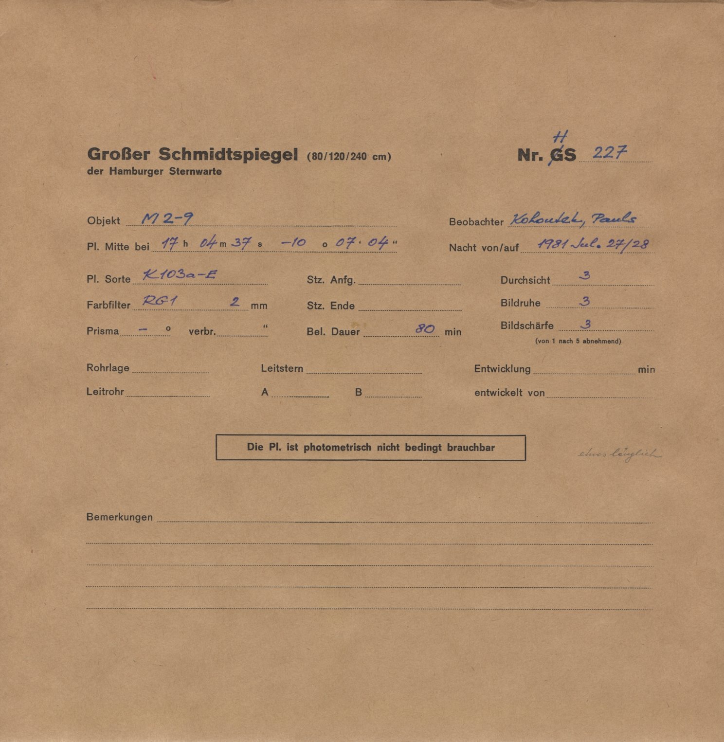 Plattenhuelle HS00227