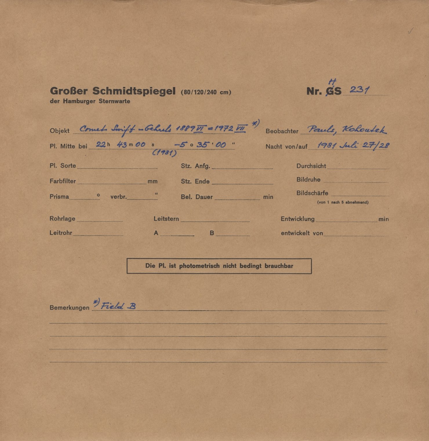 Plattenhuelle HS00231