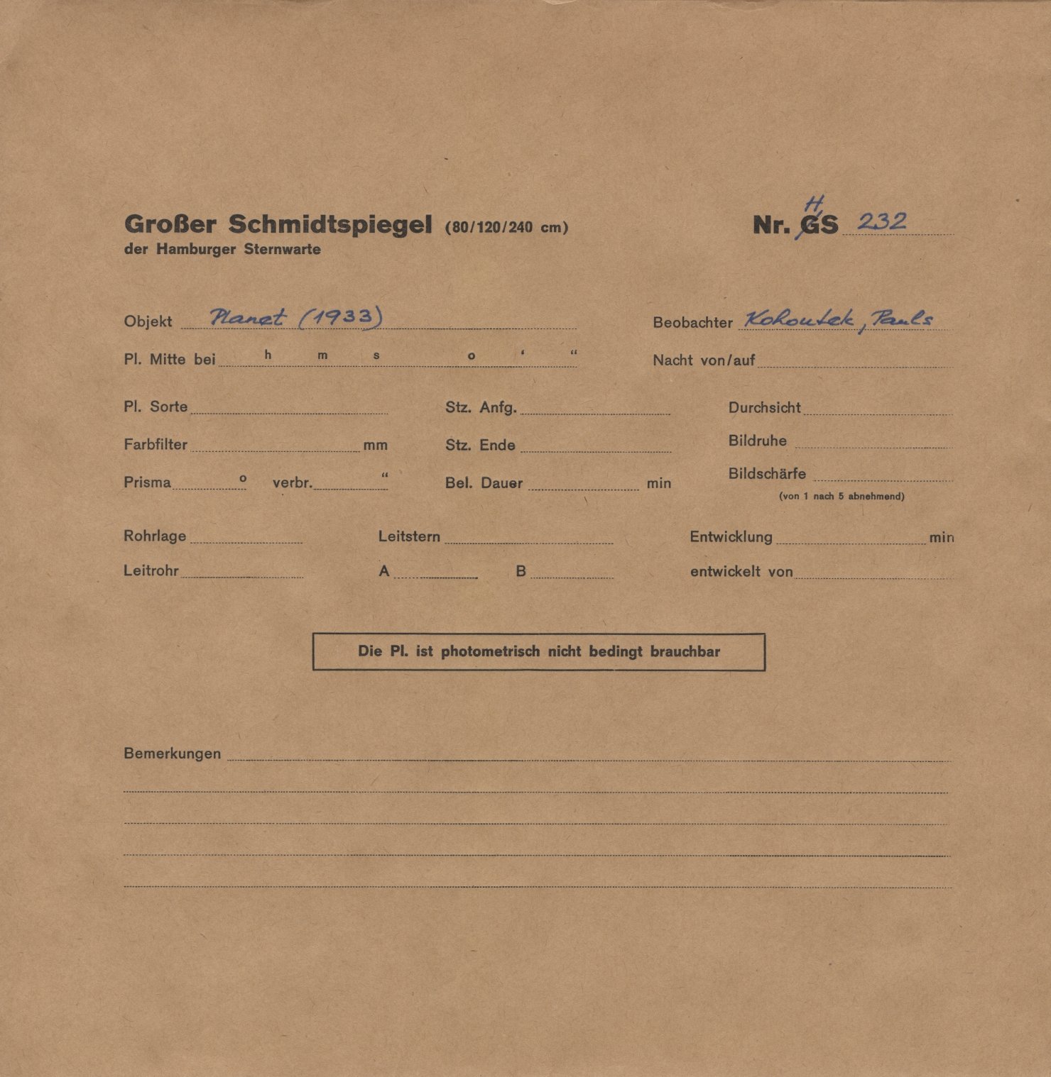 Plattenhuelle HS00232