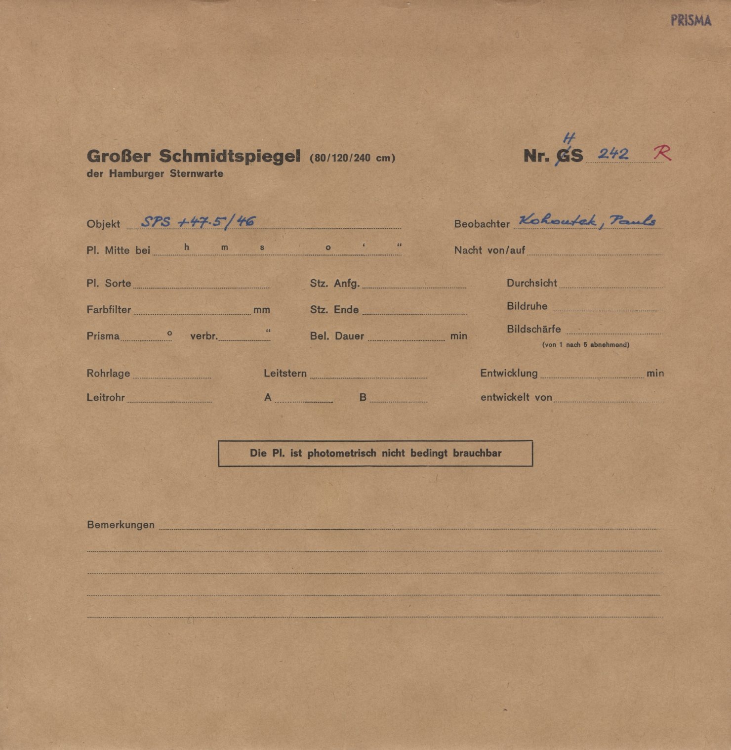 Plattenhuelle HS00242